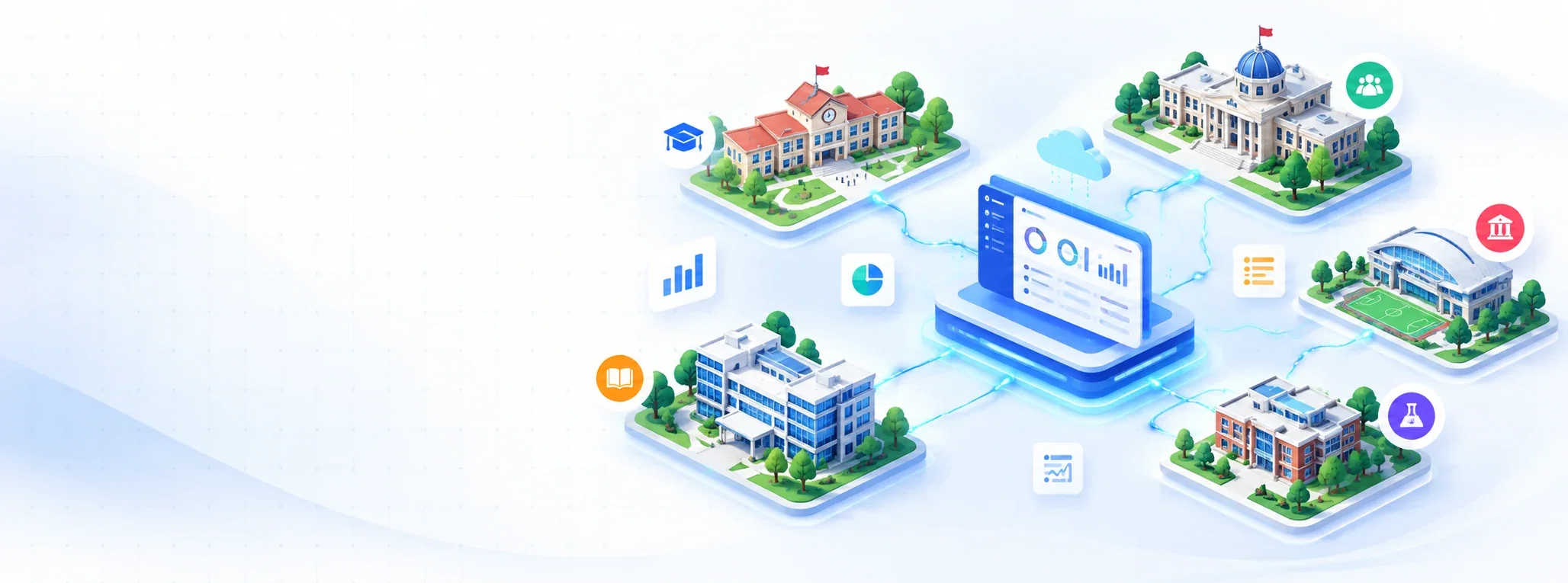 Schools, colleges, and universities connected to a shared campus platform